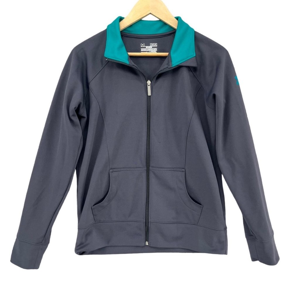 Under Armour Jacket Womens Grey Semi Fitted AllseasonGear Full Zip Size M